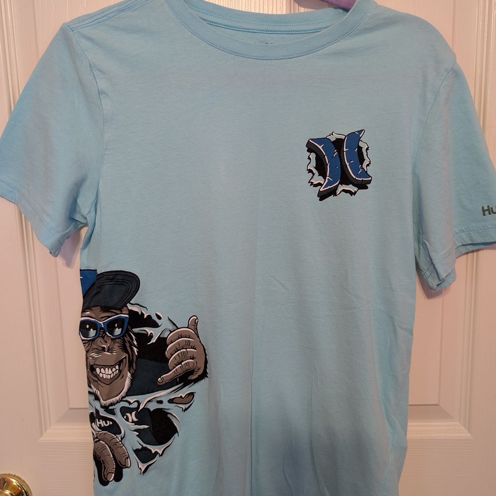 Hurley Boy's Light Blue T-Shirt, Size XL, EUC
